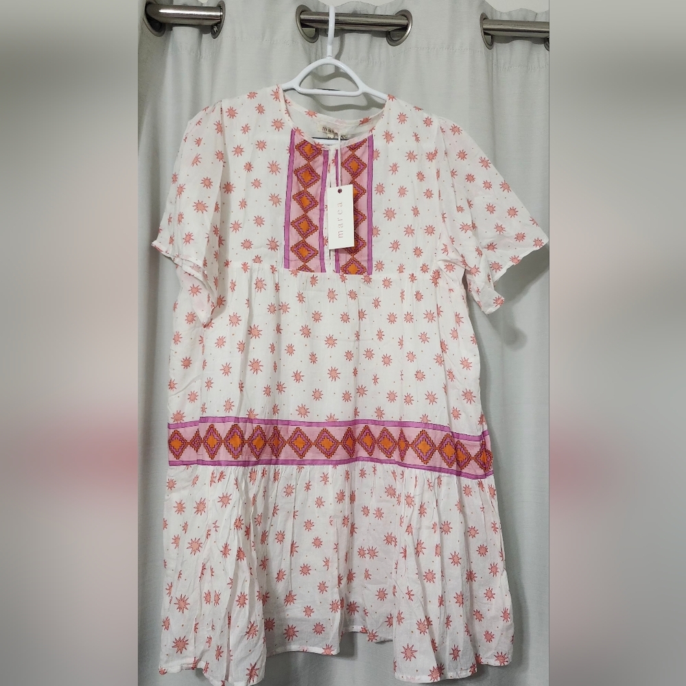 Marea Womens Tiki Dress Pink Sunburst